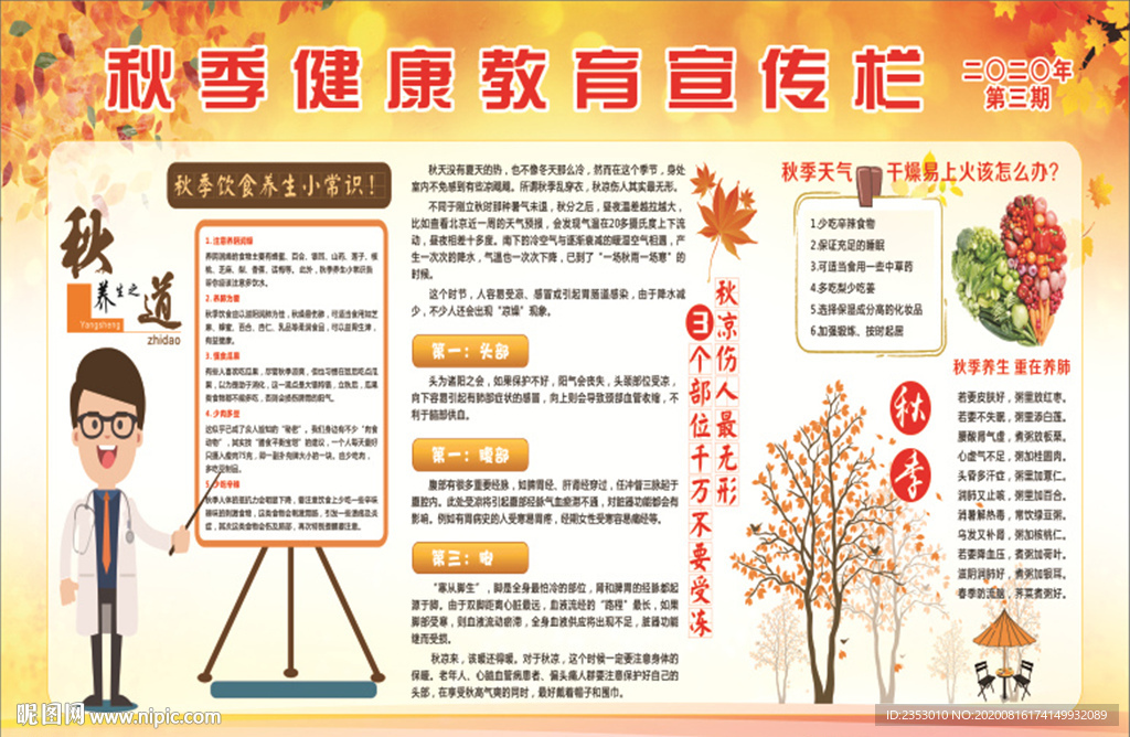 秋季健康宣传栏
