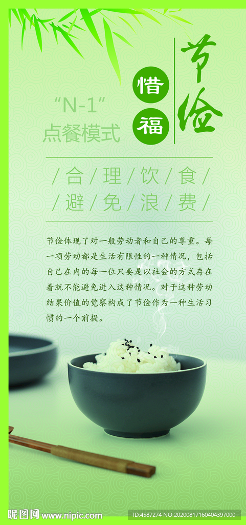 节俭饮食避免浪费宣传展板