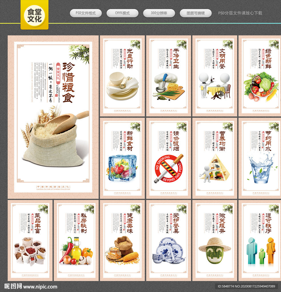 食堂文化 食堂展板 食堂挂画