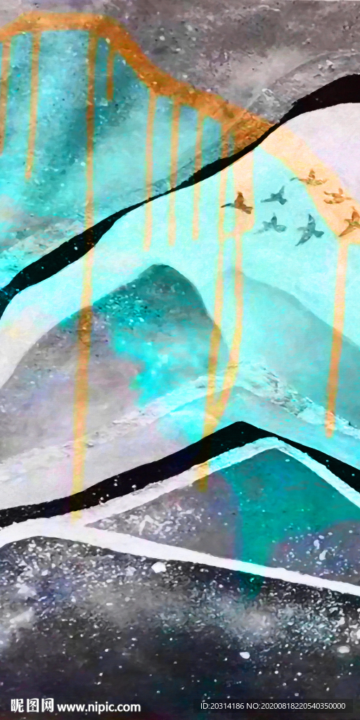 北欧玄关壁画欧美抽象油画