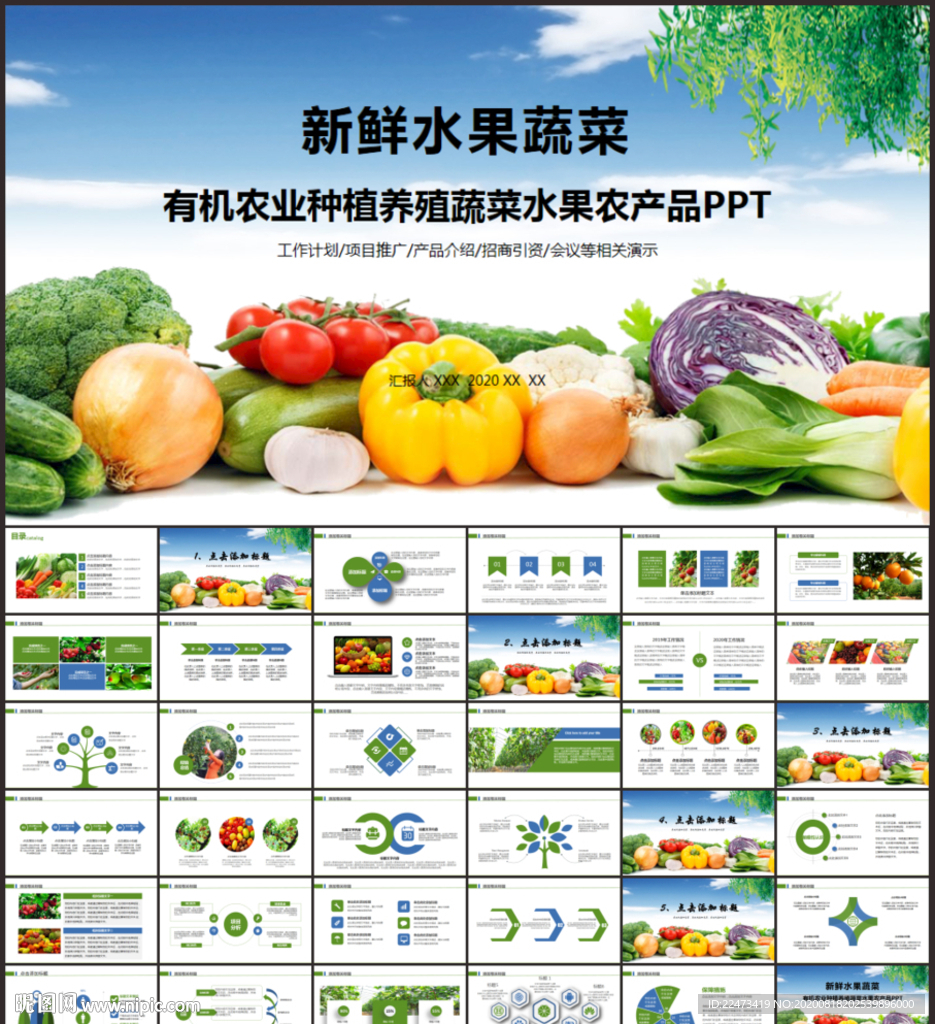 有机蔬菜水果种植食品宣传