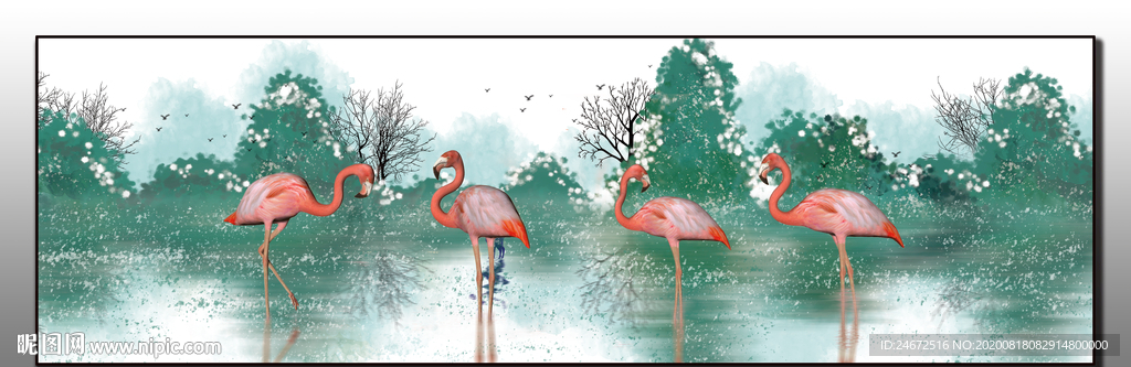 北欧简约床头画