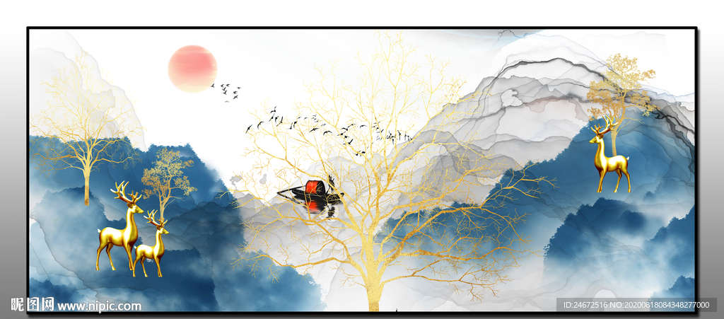 意境山水床头画