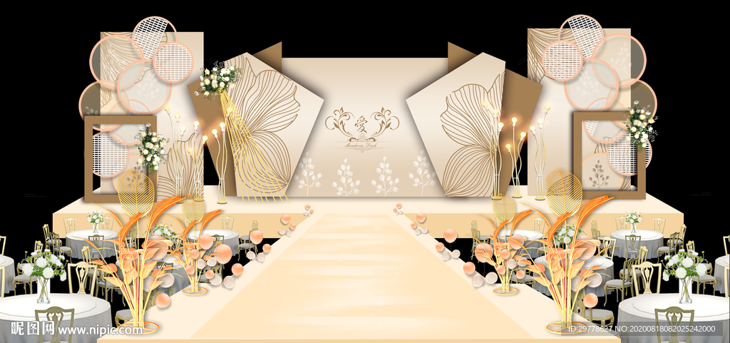 香槟色婚礼效果图