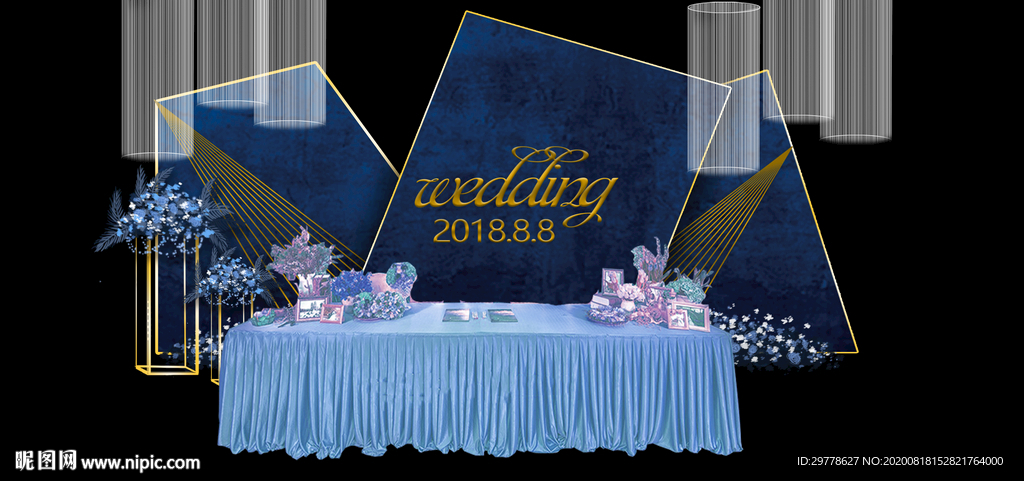 蓝色婚礼效果图