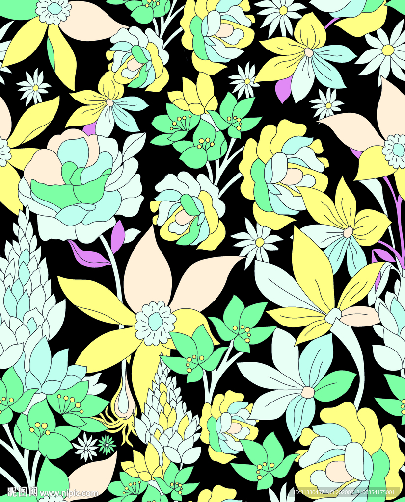服装花朵循环