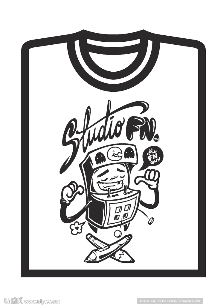 欧美日韩动漫文化衫T恤矢量