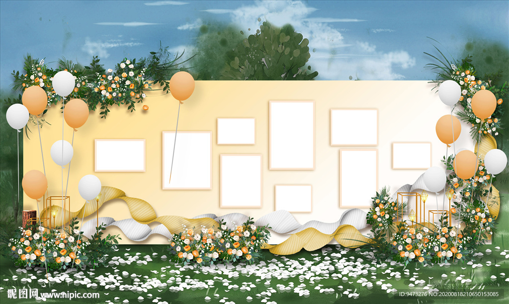 黄色系户外照片展示区