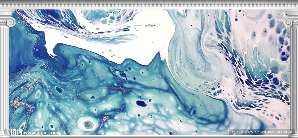 墨绿色人工石背景墙