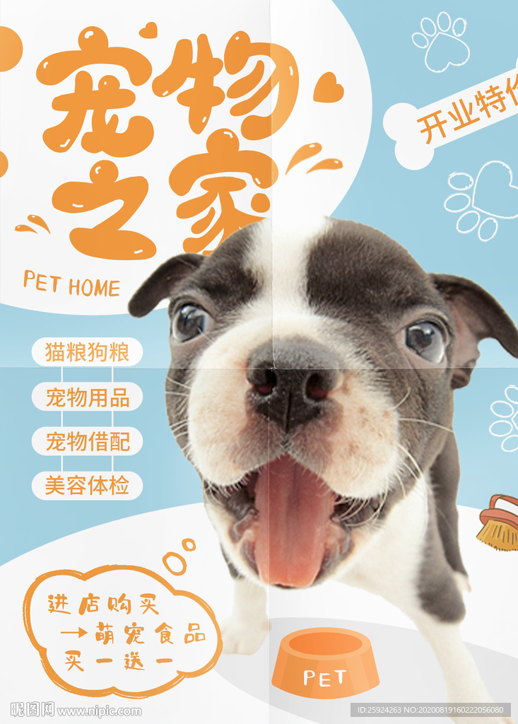 宠物之家宠物店开业海报