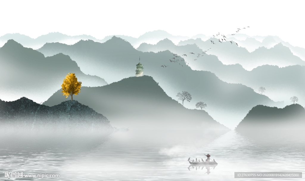 水墨山水意境山水