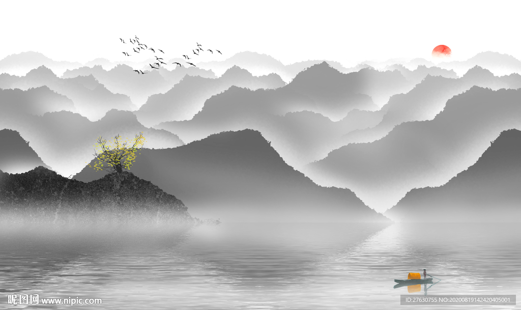 水墨画国画背景