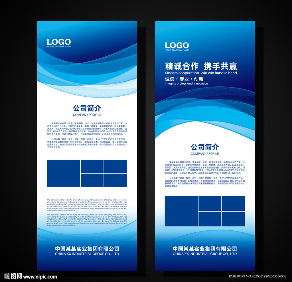 蓝色展架 企业展架 公司展架