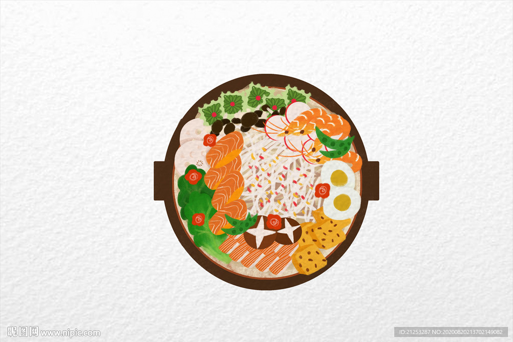火锅美食插画图片