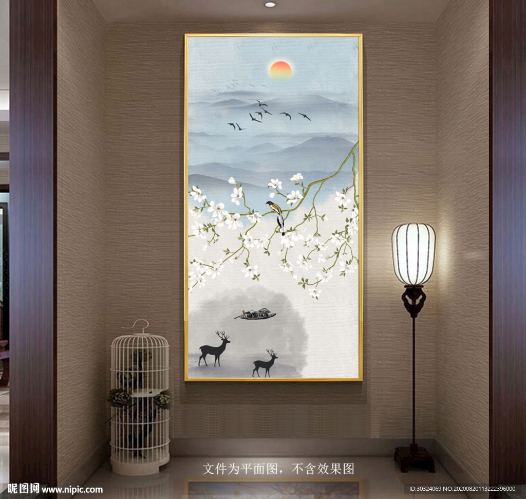 中式花鸟玄关