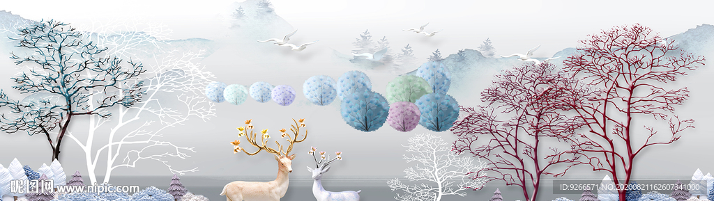 中式卧室横幅床头画晶瓷画装饰画