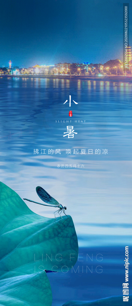 暑 小暑海报 小暑单图 荷花