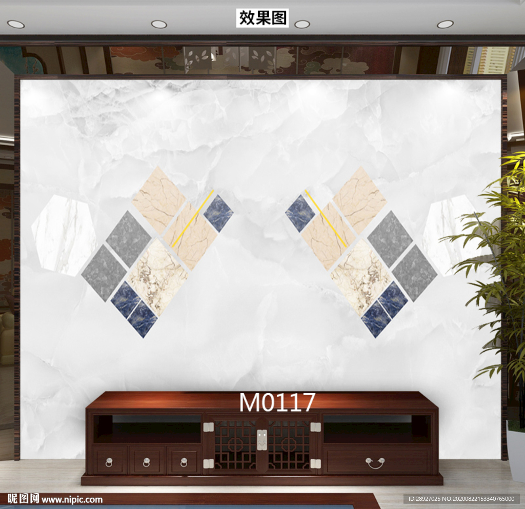 3D大理石几何背景墙
