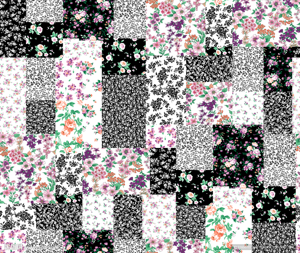 满底碎花拼图