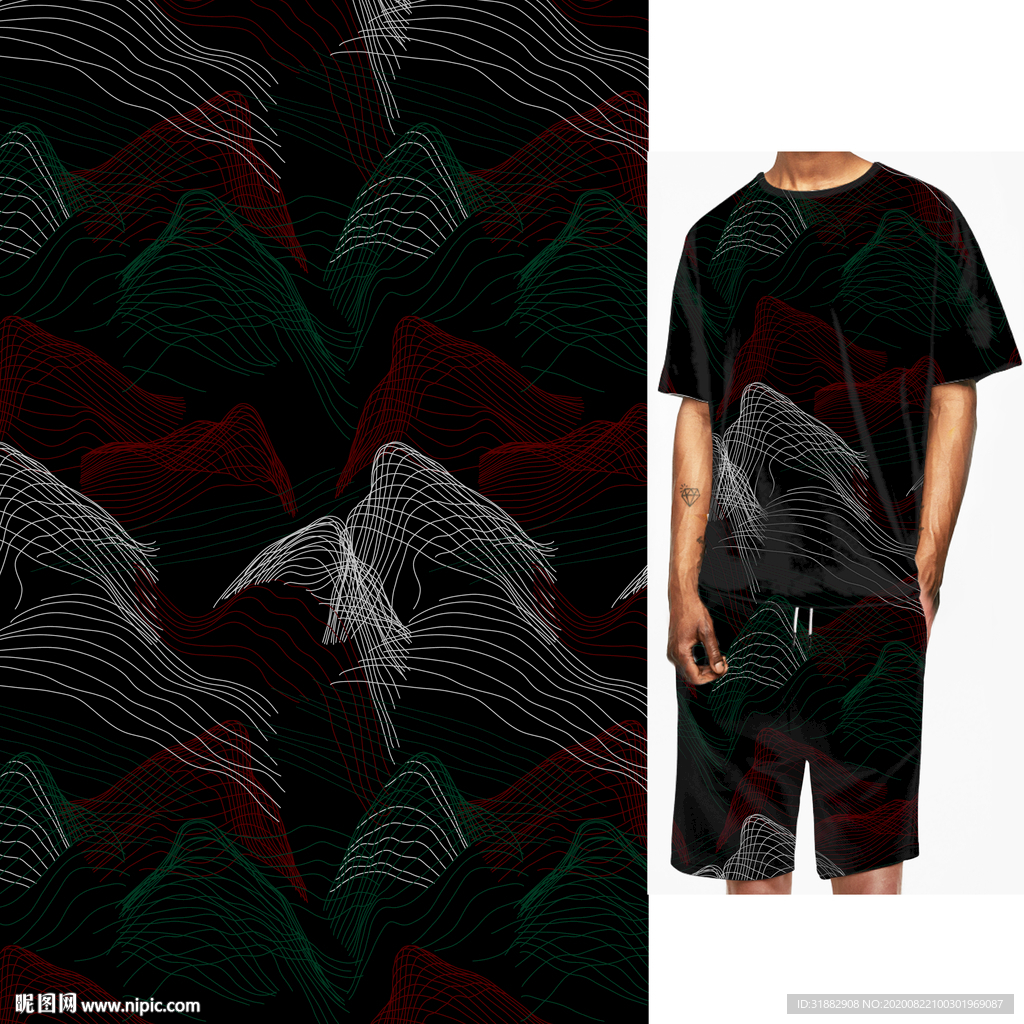 黑色大牌线条几何