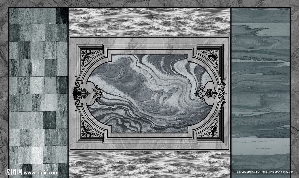 石纹木纹组合背景墙