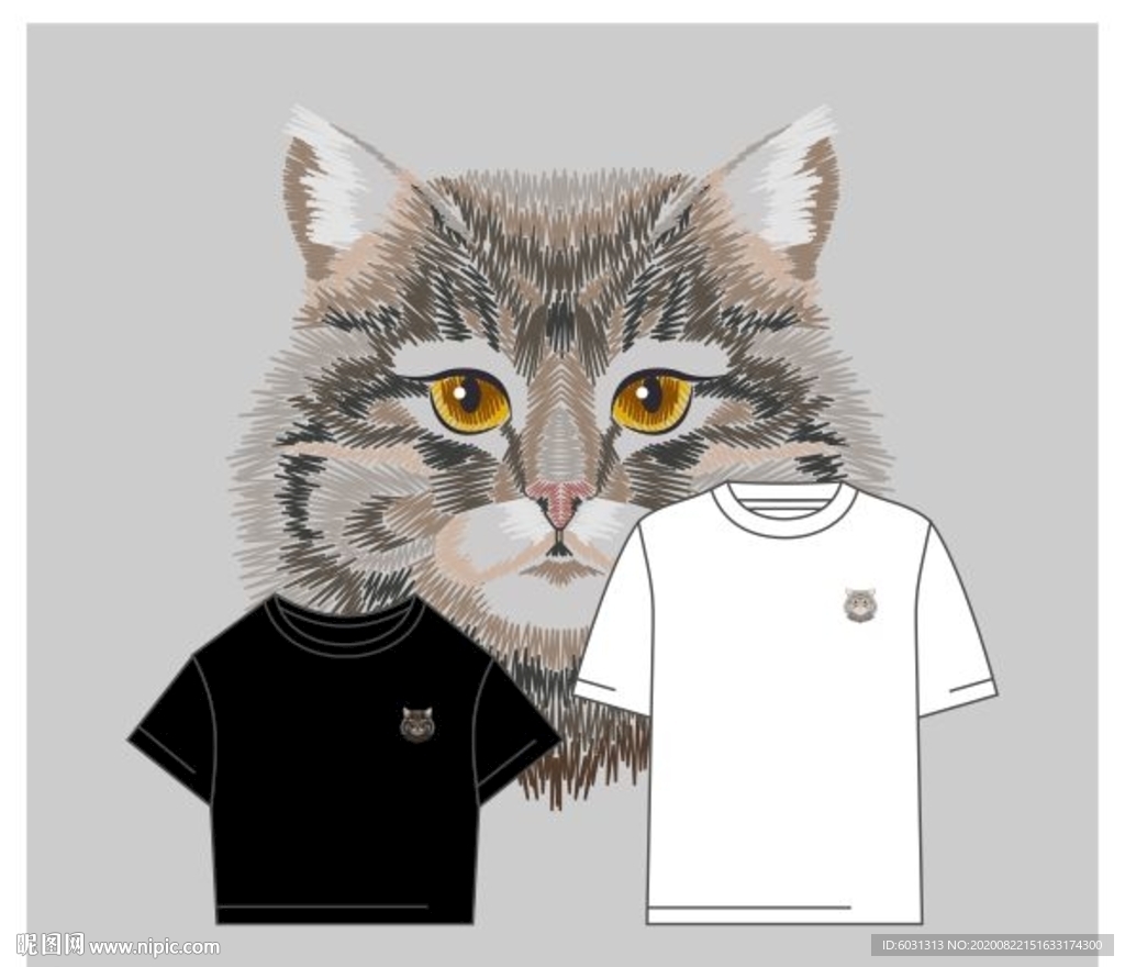 猫头绣花