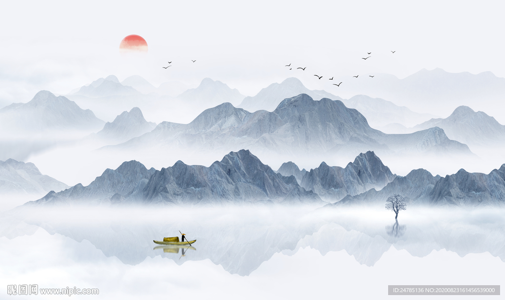 水墨山水画