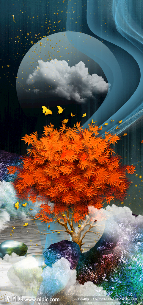 抽象玄关晶瓷画