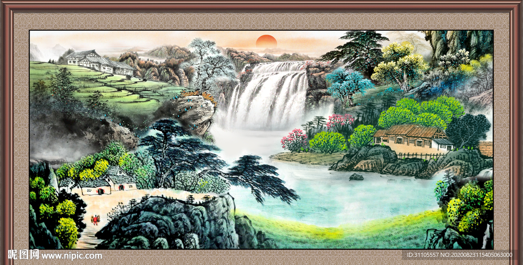 聚宝盆山水画