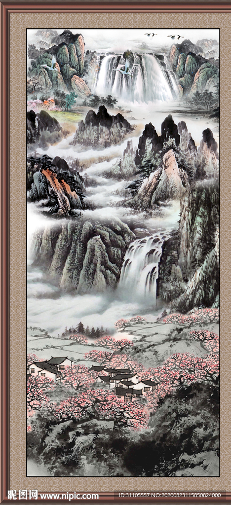 聚宝盆山水画