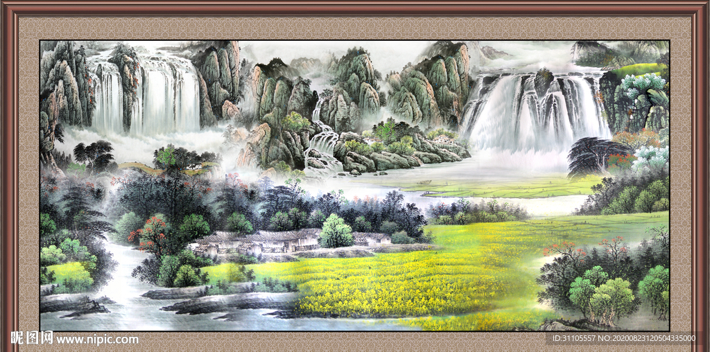 聚宝盆山水画