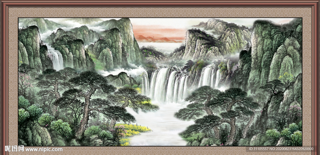 聚宝盆山水画