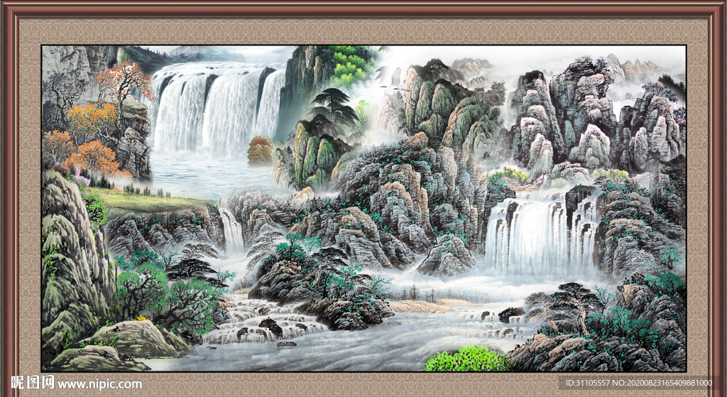 聚宝盆山水画