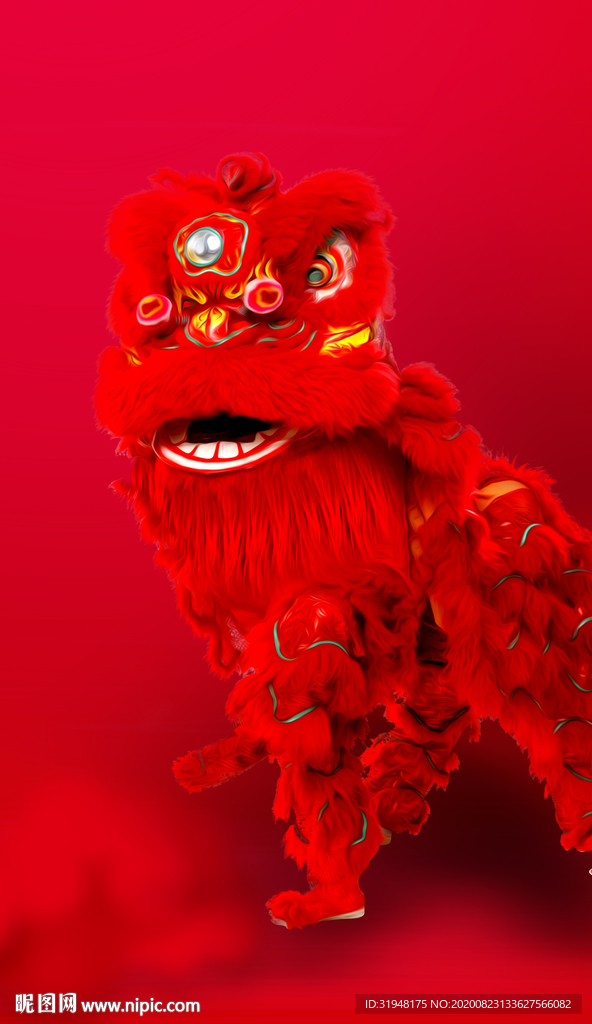 红色舞狮
