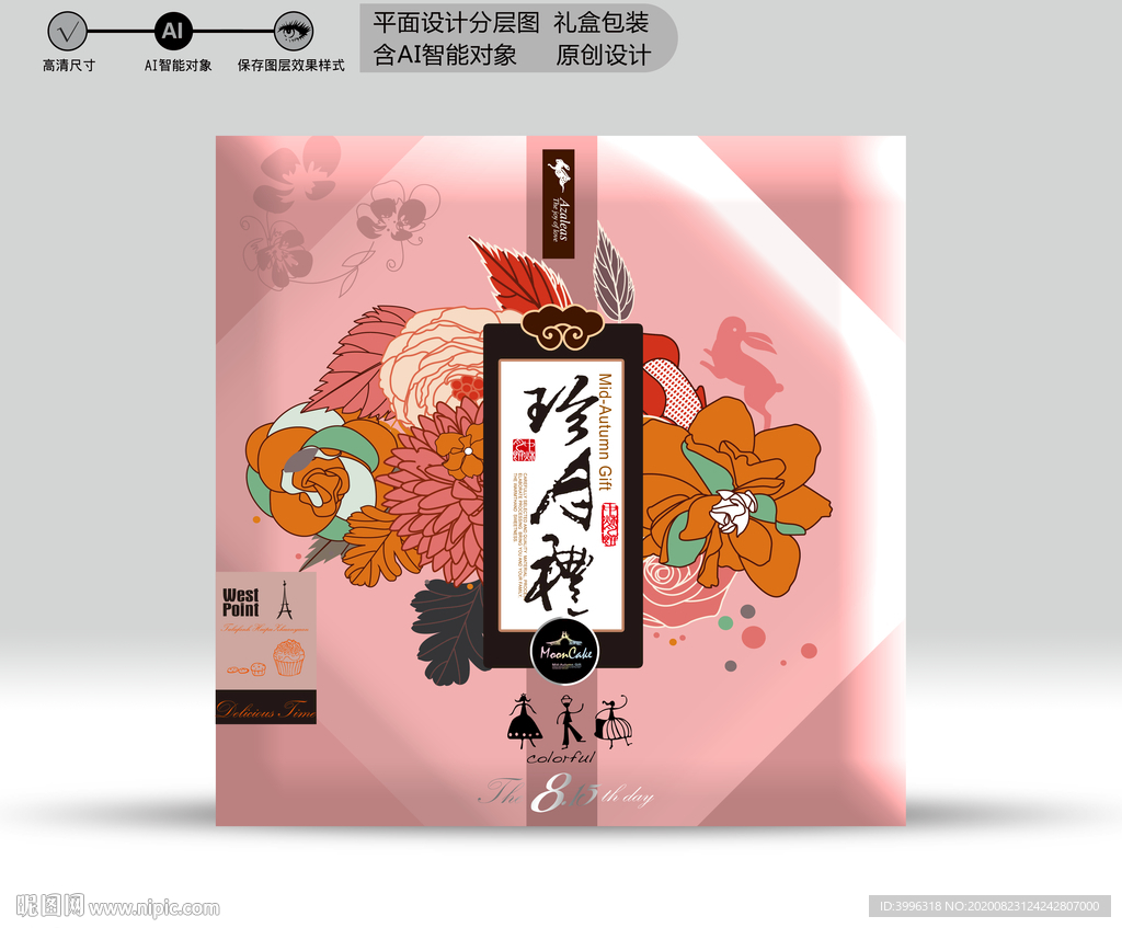 月饼包装 源文件分层图