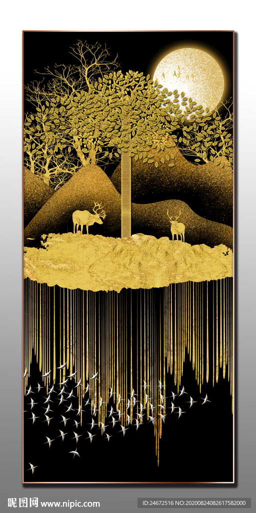 一鹿平安玄关画