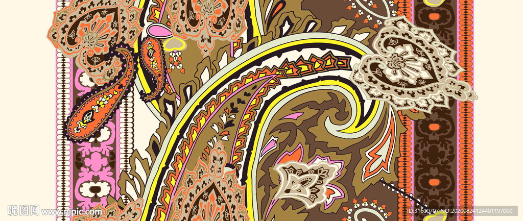 定位线条腰果花