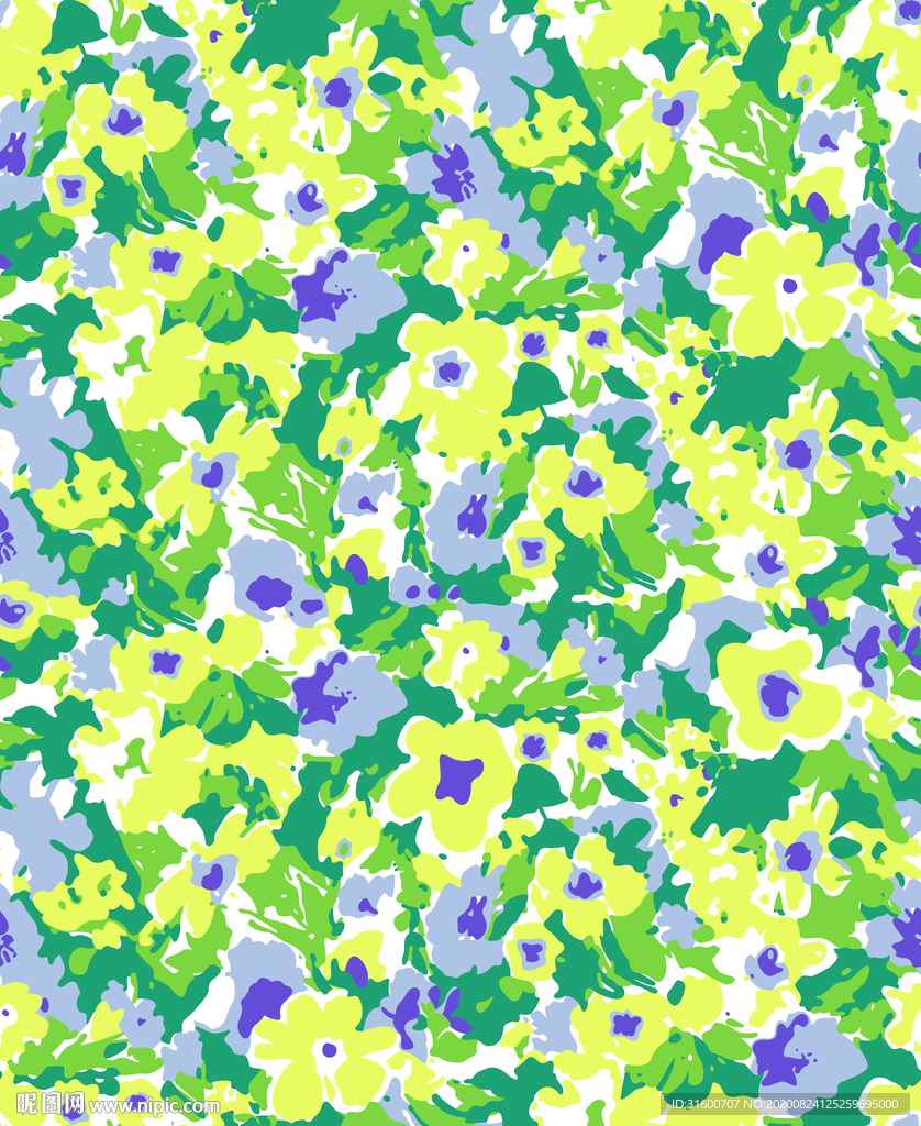 手绘水彩抽象花朵