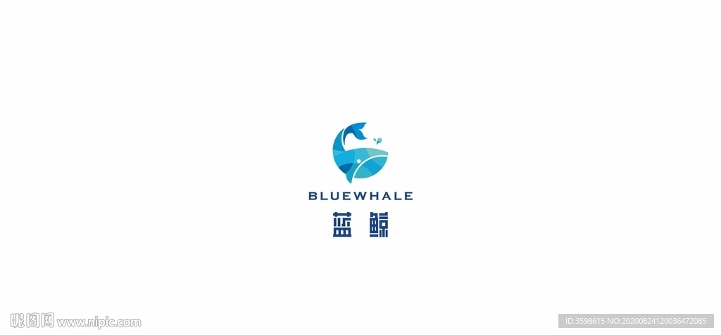 蓝鲸 鲸鱼 卡通矢量图形