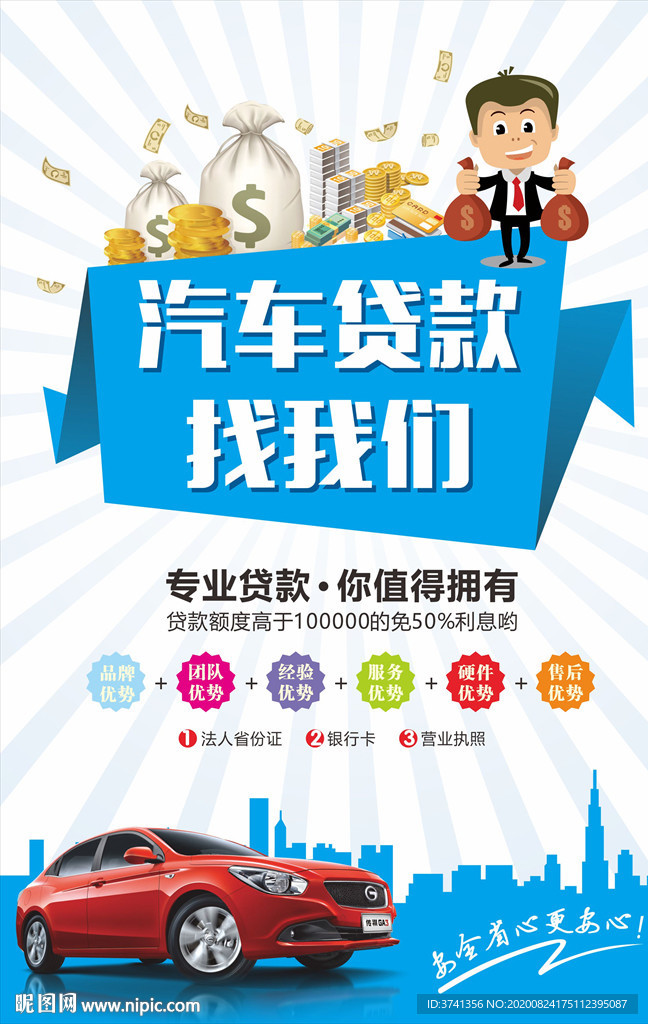 汽车贷款海报单页