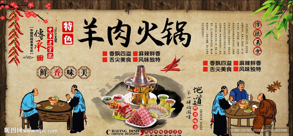 羊肉火锅 羊肉火锅背景墙