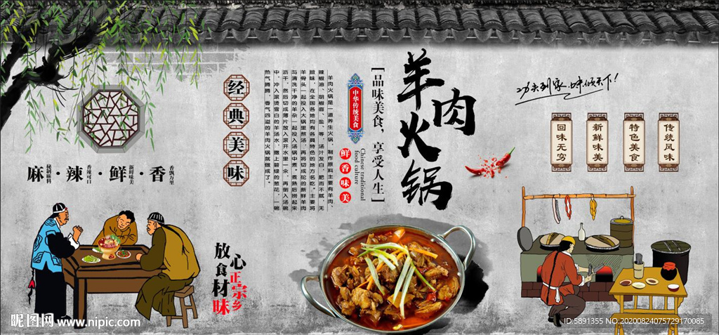 羊肉火锅 羊肉火锅背景墙
