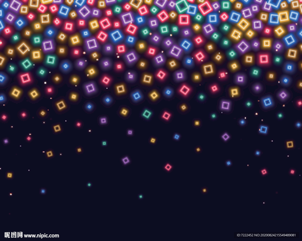 七彩方形霓虹灯