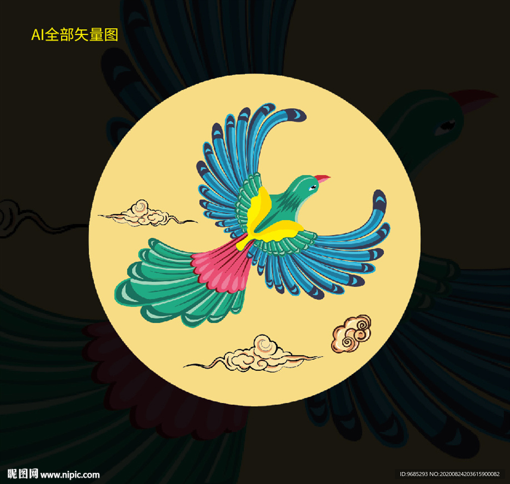 喜鹊插画 矢量