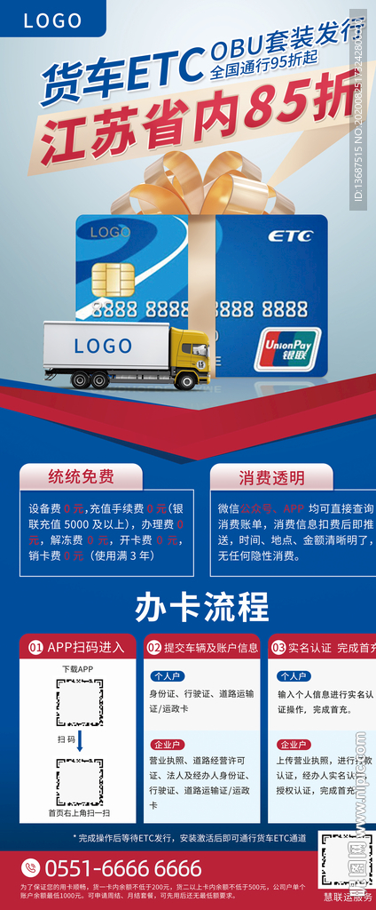 汽车货车ETC卡海报广告