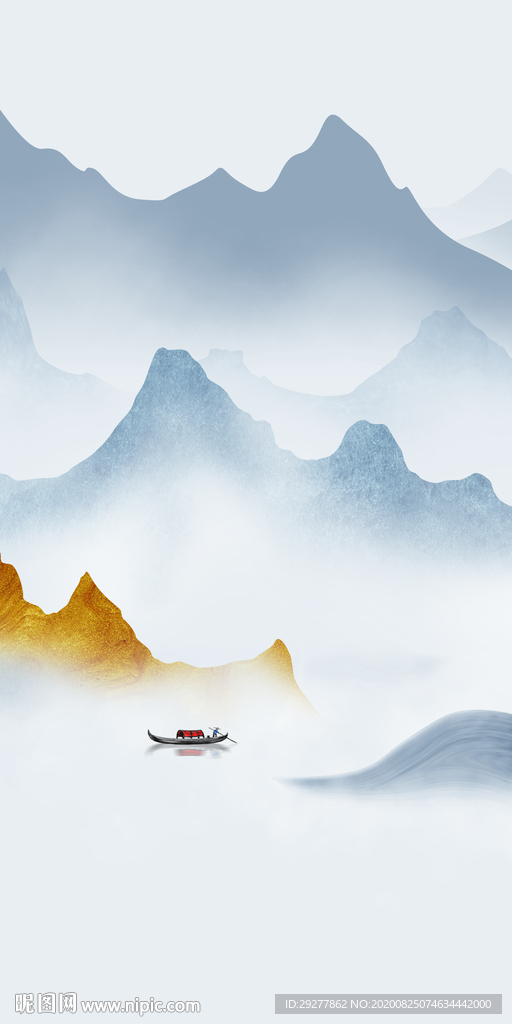 高端玄关新中式画 TIF分层