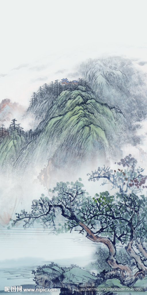 国画 玄关中式挂画 TIF分层