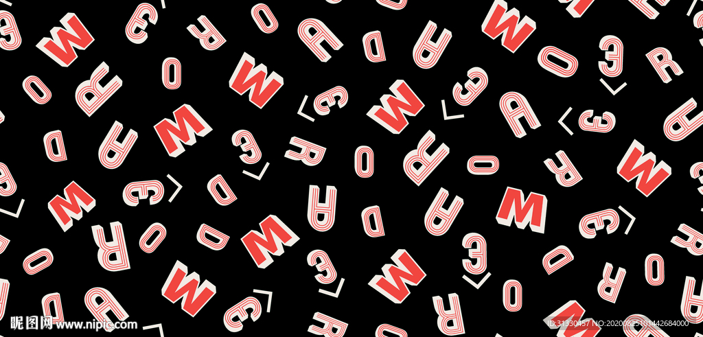 立体字母花型