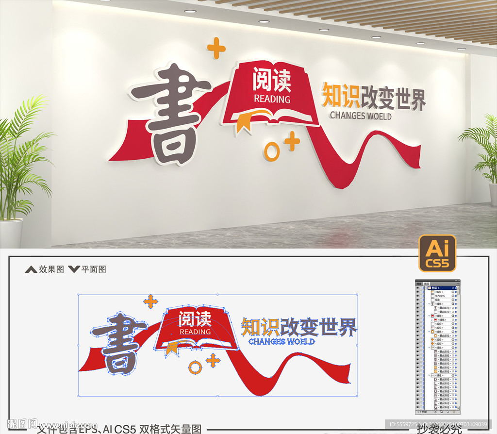 阅览室文化墙