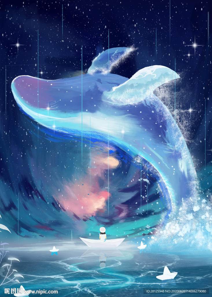 动漫蓝鲸唯美图片梦幻图片